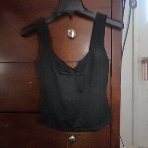 Classic Black Square Neck Crop Tank Top - Minimalist Chic